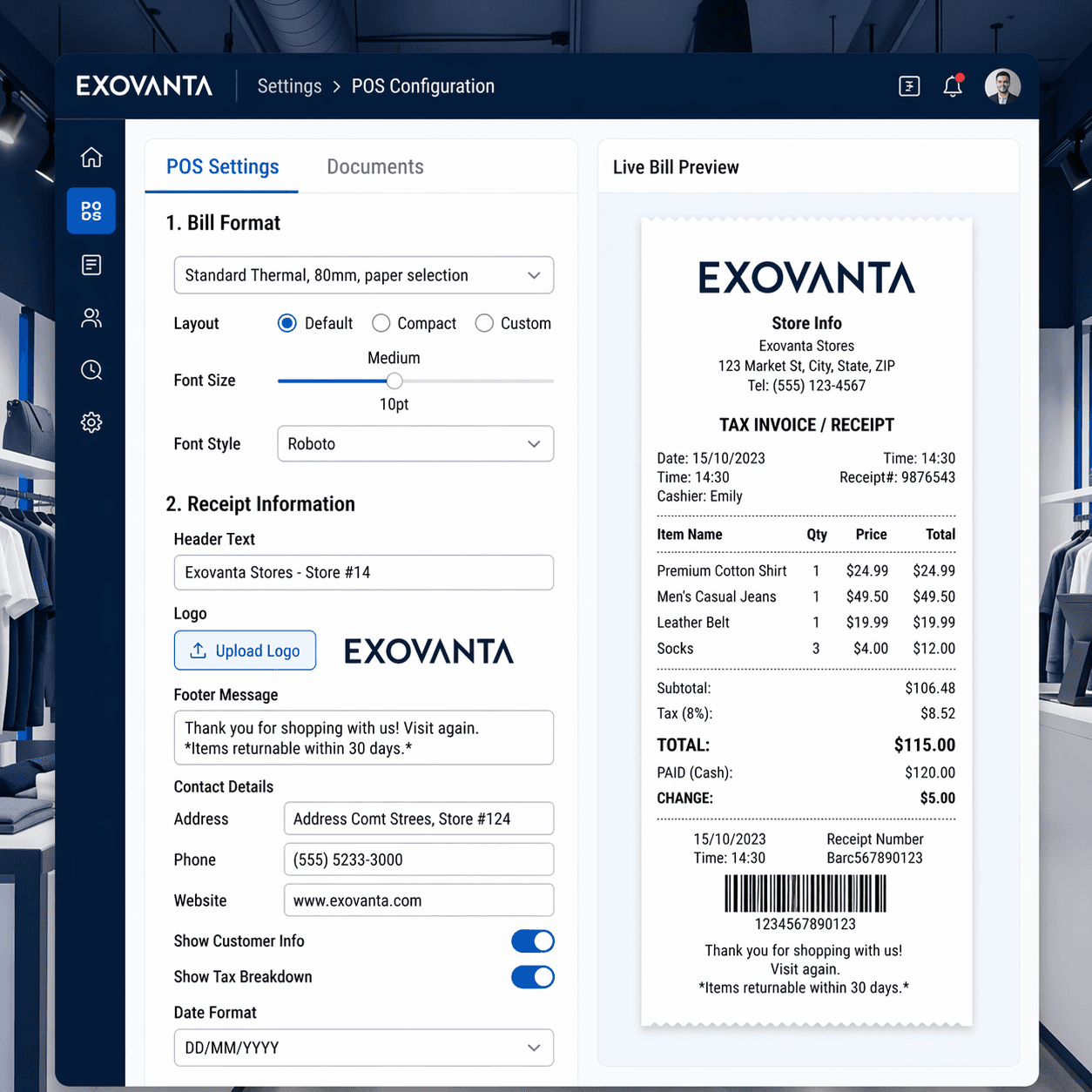 POS Settings & Customization