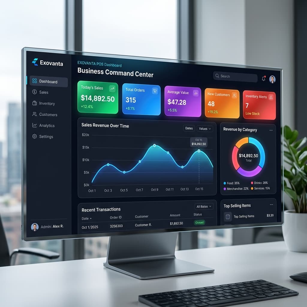 Exovanta POS Dashboard Mockup